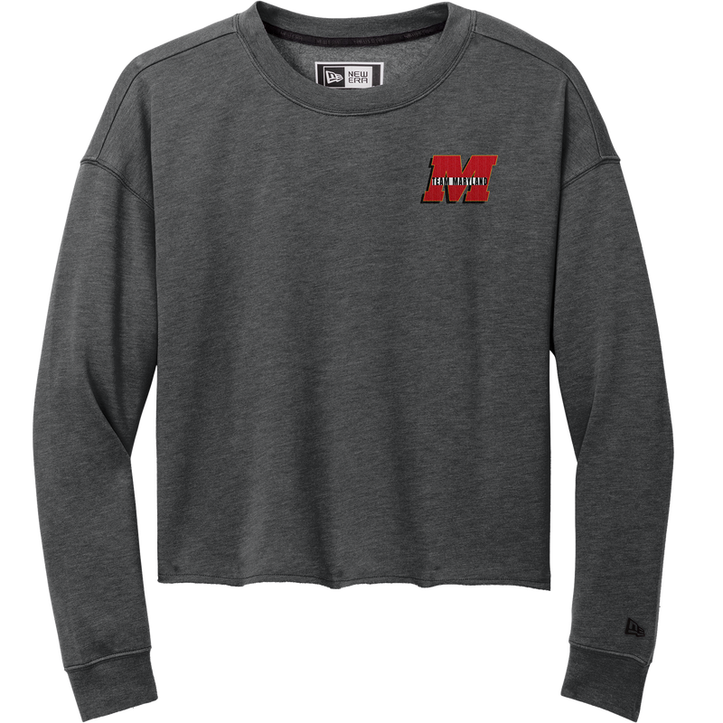 Team Maryland New Era Ladies Tri-Blend Fleece Crop Crew