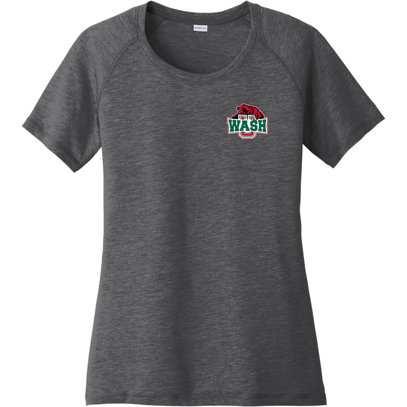 Wash U Ladies PosiCharge Tri-Blend Wicking Scoop Neck Raglan Tee