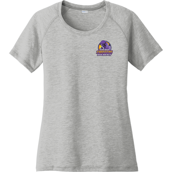 Chicago Phantoms Ladies PosiCharge Tri-Blend Wicking Scoop Neck Raglan Tee