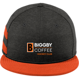 Biggby Coffee Hockey Club New Era Shadow Heather Striped Flat Bill Snapback Cap