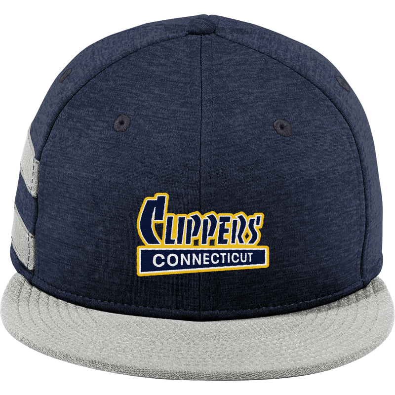 CT Clippers New Era Shadow Heather Striped Flat Bill Snapback Cap