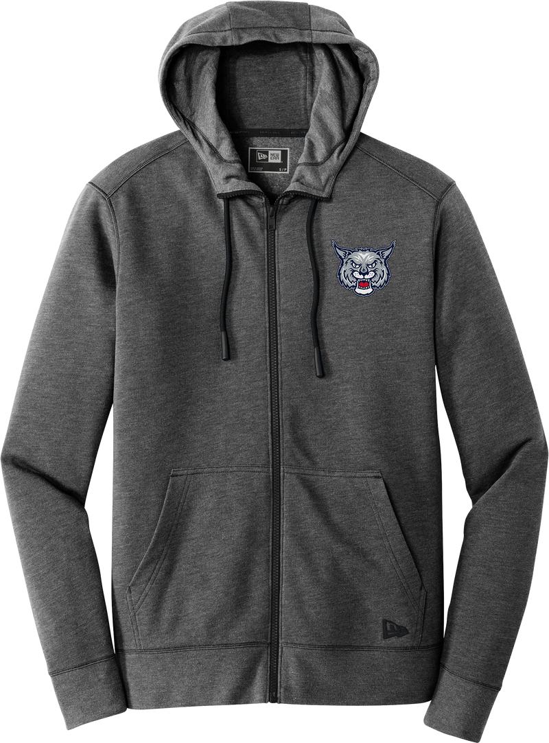 CT Bobcats New Era Tri-Blend Fleece Full-Zip Hoodie