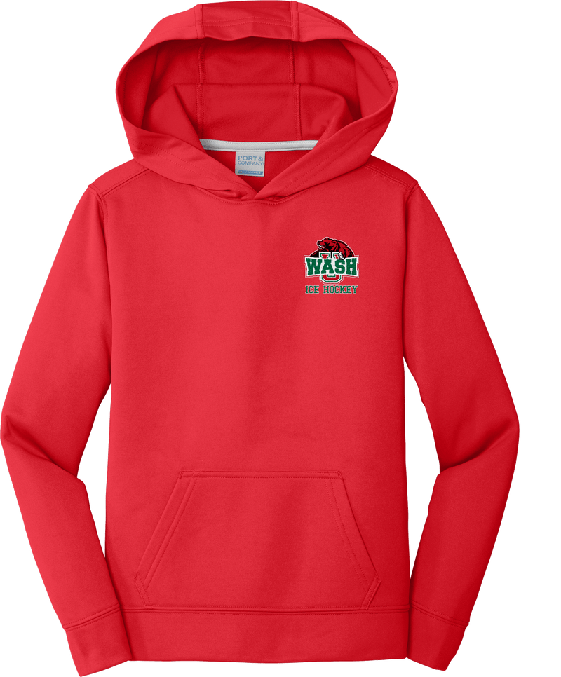 Wash U Youth Performance Fleece Pullover Hooded Sweatshirt